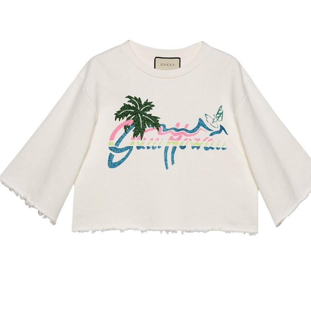 GUCCI Hawaii Cropped Sweatshirt